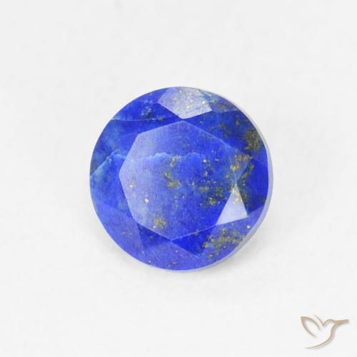 Lapislázuli azul natural de 0,85 ct, corte redondo, opaco