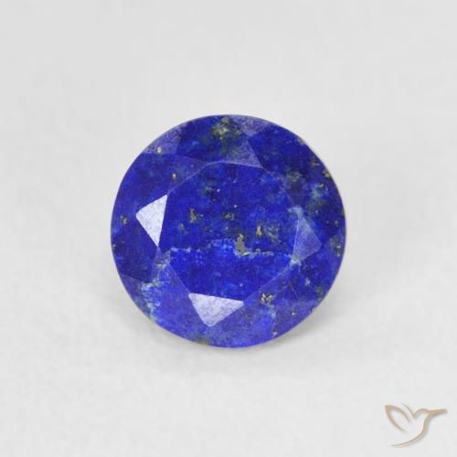 Lapislázuli Azul eléctrico natural de 0.80 ct, Corte Redondo, Opaco