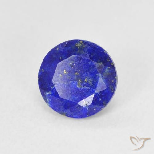 Lapislázuli Azul eléctrico natural de 0.80 ct, Corte Redondo, Opaco