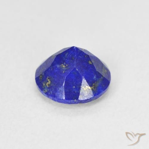 Lapislázuli Azul eléctrico natural de 0.80 ct, Corte Redondo, Opaco