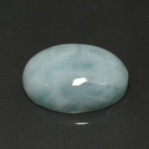 Larimar azul natural de 12,97 ct, corte óvalo, opaco