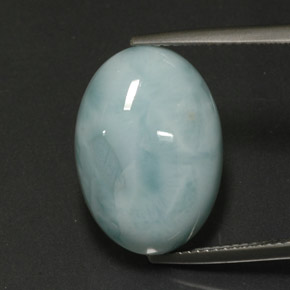Larimar azul natural de 12,97 ct, corte óvalo, opaco