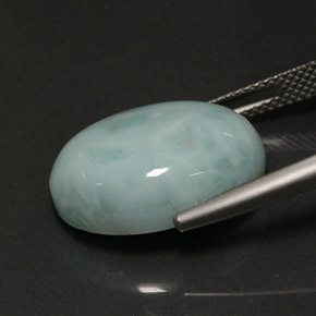 Larimar azul natural de 12,97 ct, corte óvalo, opaco