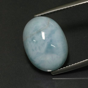 Larimar verde natural de 9,28 ct, corte óvalo, opaco