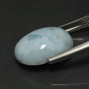 Larimar verde natural de 9,28 ct, corte óvalo, opaco