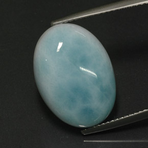Larimar verde natural de 13,91 ct, corte óvalo, opaco