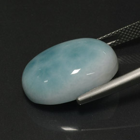 Larimar verde natural de 13,91 ct, corte óvalo, opaco