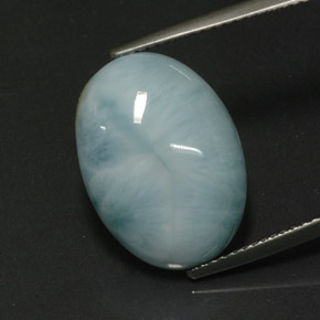 larimar Verde azul natural de 11.04 ct, Corte Óvalo, Opaco