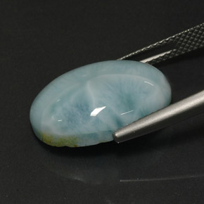 larimar Verde azul natural de 11.04 ct, Corte Óvalo, Opaco