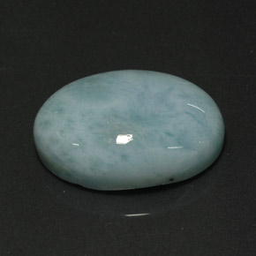 Larimar verde natural de 12,27 ct, corte óvalo, opaco