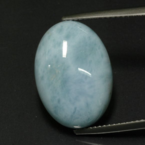 Larimar verde natural de 12,27 ct, corte óvalo, opaco