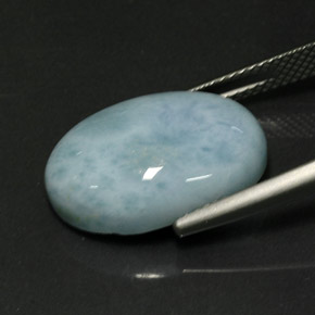 Larimar verde natural de 12,27 ct, corte óvalo, opaco