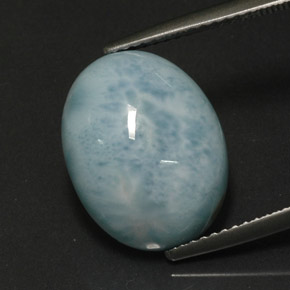 Larimar verde natural de 8,85 ct, corte óvalo, opaco