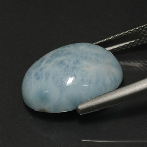 Larimar verde natural de 8,85 ct, corte óvalo, opaco