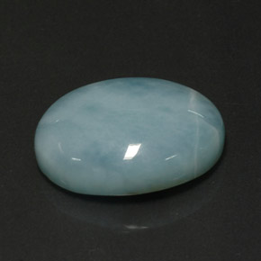 Larimar azul natural de 12,46 ct, corte óvalo, opaco