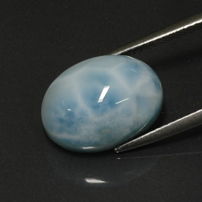 larimar Azul verdoso natural de 8.13 ct, Corte Óvalo, Opaco