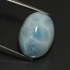 larimar Azul verdoso natural de 8.13 ct, Corte Óvalo, Opaco
