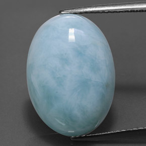 larimar Azul verdoso natural de 14.62 ct, Corte Óvalo, Opaco