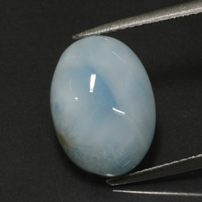Larimar azul natural de 7,15 ct, corte óvalo, opaco