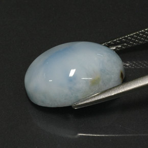 Larimar azul natural de 7,15 ct, corte óvalo, opaco