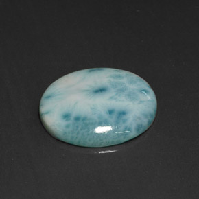 Larimar azul natural de 12,07 ct, corte óvalo, opaco