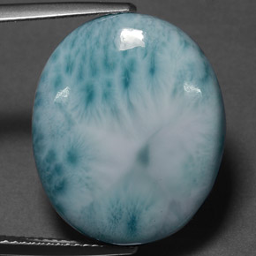 larimar Verde claro natural de 16.93 ct, Corte Óvalo, Opaco