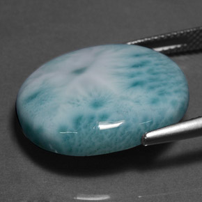 larimar Verde claro natural de 16.93 ct, Corte Óvalo, Opaco