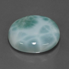 Larimar azul natural de 19,66 ct, corte óvalo, opaco