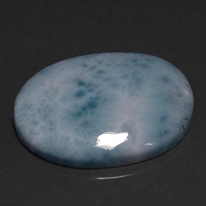 Larimar azul natural de 17,92 ct, corte óvalo, opaco
