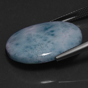 Larimar azul natural de 17,92 ct, corte óvalo, opaco