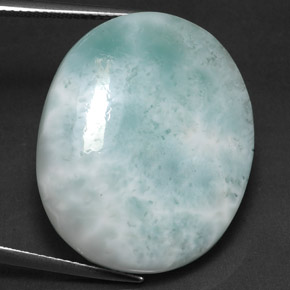 larimar Verde claro natural de 36.61 ct, Corte Óvalo, Opaco