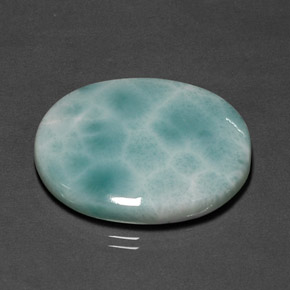 Larimar azul natural de 31,53 ct, corte óvalo, opaco