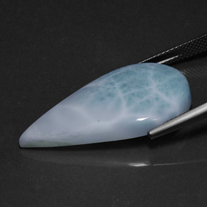 Larimar azul natural de 20,12 ct, en forma de pera, opaco