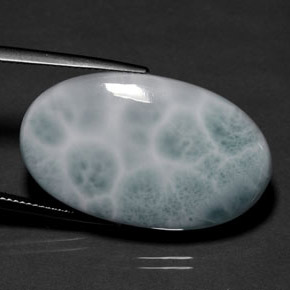 Larimar verde natural de 32,38 ct, corte óvalo, opaco