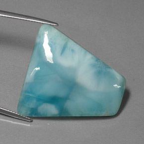 Larimar verde azulado natural de 40,19 ct, forma elegante, opaco