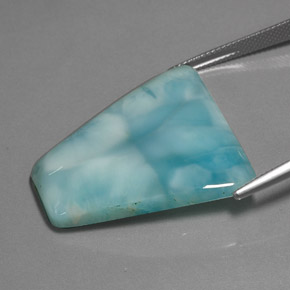Larimar verde azulado natural de 40,19 ct, forma elegante, opaco