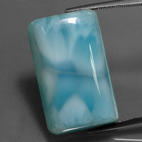 larimar Azul verdoso natural de 32.06 ct, Corte Baguette, Opaco