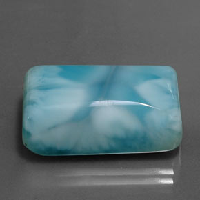 larimar Azul verdoso natural de 32.06 ct, Corte Baguette, Opaco