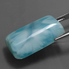 larimar Azul verdoso natural de 32.06 ct, Corte Baguette, Opaco