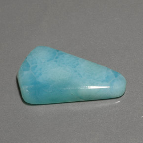 Larimar azul natural de 15,19 ct, forma elegante, opaco