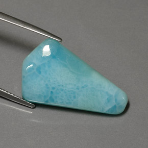 Larimar azul natural de 15,19 ct, forma elegante, opaco