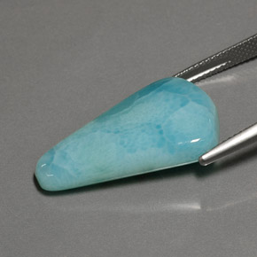 Larimar azul natural de 15,19 ct, forma elegante, opaco