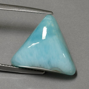 Larimar azul natural de 13,67 ct, trillón, opaco