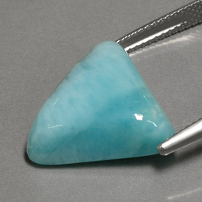 Larimar azul natural de 13,67 ct, trillón, opaco