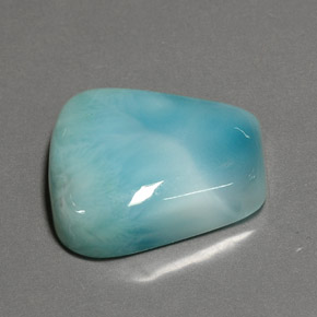 Larimar azul natural de 20,52 ct, forma elegante, opaco