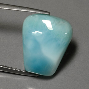 Larimar azul natural de 20,52 ct, forma elegante, opaco