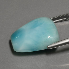 Larimar azul natural de 20,52 ct, forma elegante, opaco