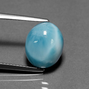 larimar Azul natural de 4.98 ct, Corte Óvalo, Opaco