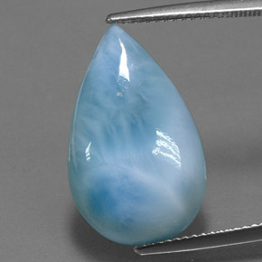 Larimar azul natural de 11,31 ct, en forma de pera, opaco