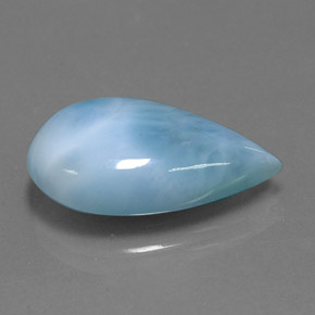 Larimar azul natural de 11,31 ct, en forma de pera, opaco